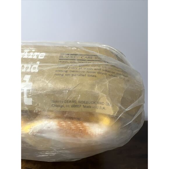 VTG NEW Sears Country Aire Year Round FULL Blanket ~ Autumn Spice/Gold Plaid - Picture 8 of 9